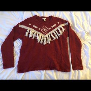 Western style knit sweater